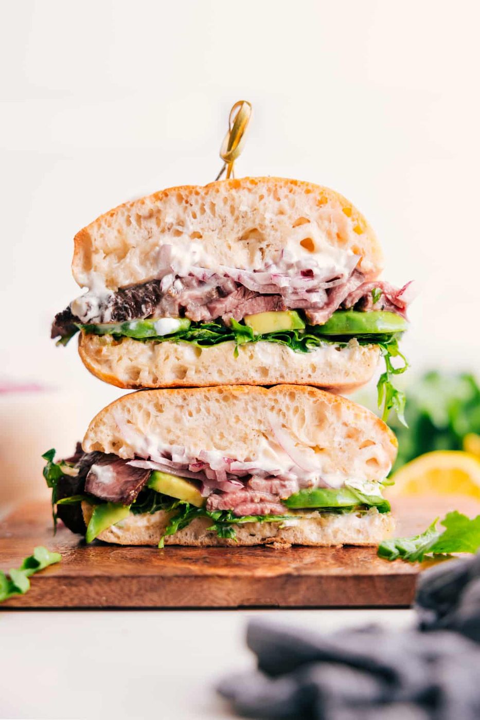 Steak sandwich recipe featured in this spring recipes roundup.