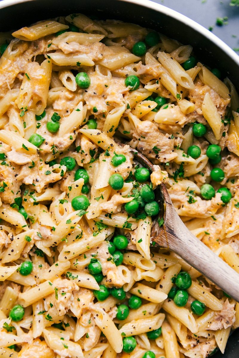 A comforting and cheesy tuna pasta recipe.