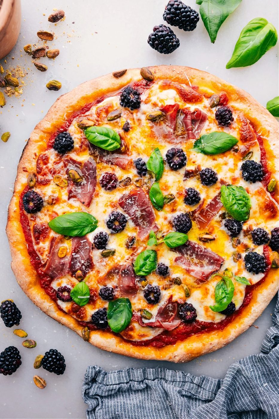 Straightforward Blackberry Basil Pizza