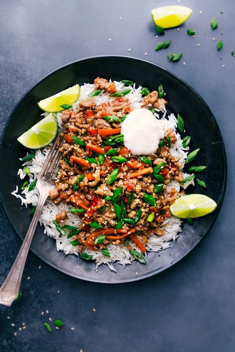 Asian Ground Turkey Bowls for the Table