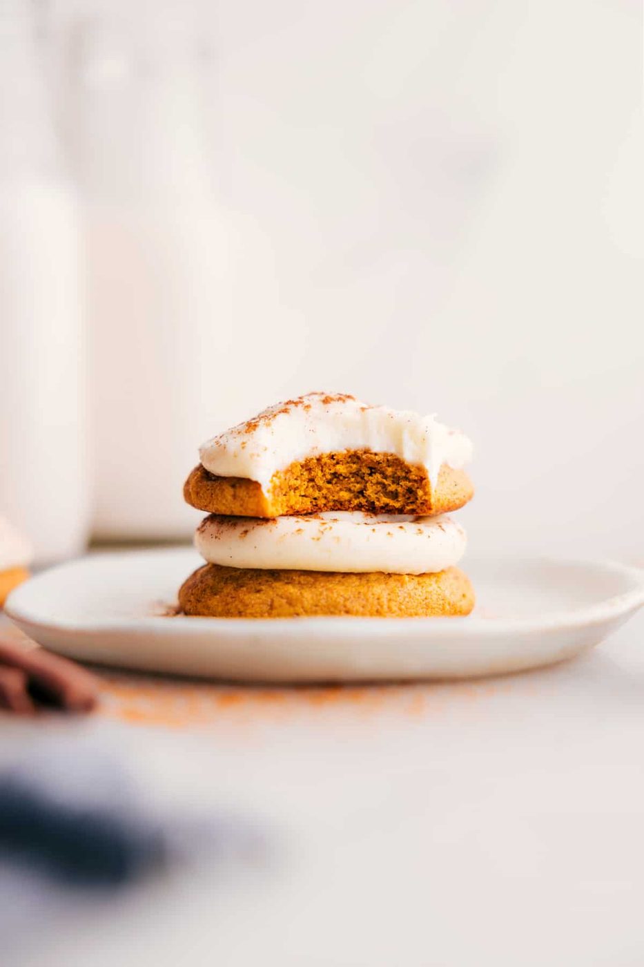 Pumpkin Cookies With Cream Cheese Frosting for the Table