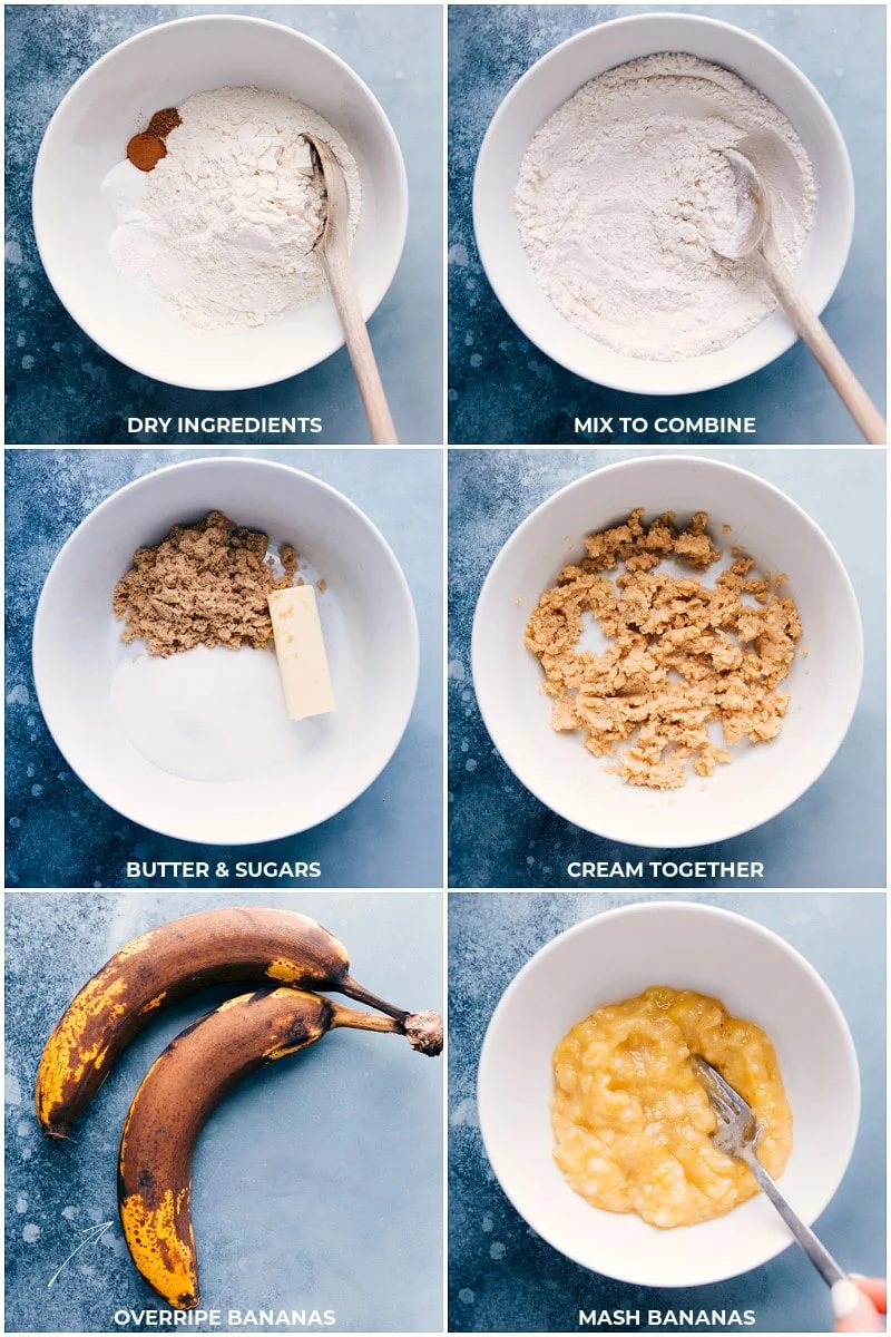 Combining the dry ingredients and cream together the wet ingredients.