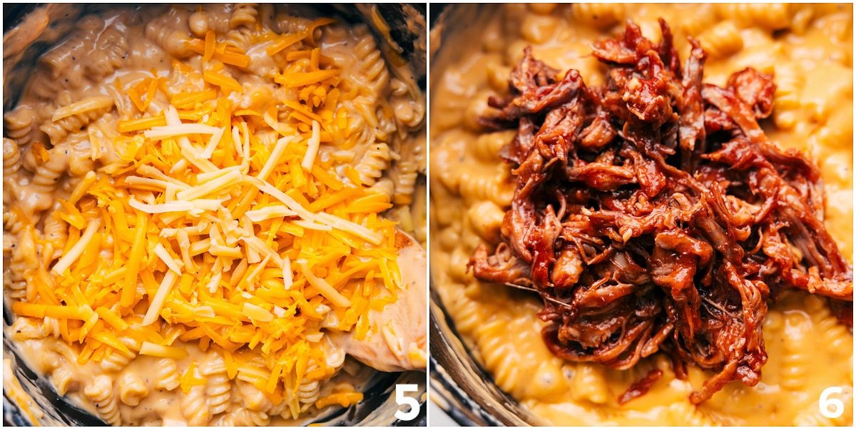 Additional cheese and meat are added to the one-pot dish.