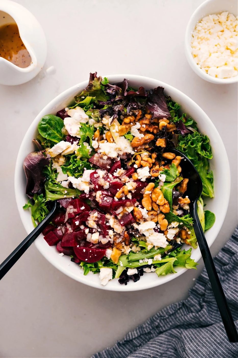 Beet Goat Cheese Walnut Salad for Supper