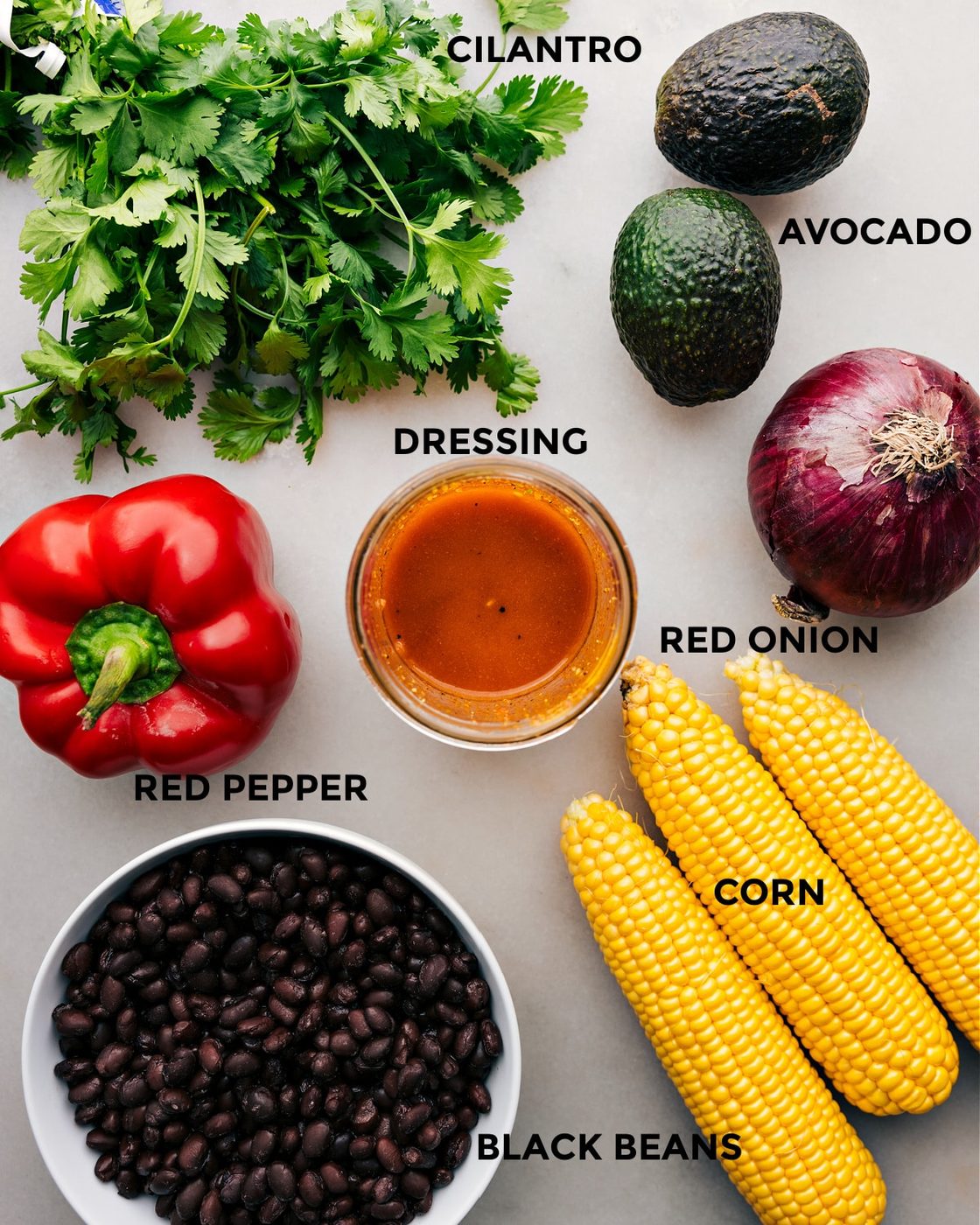 All the ingredients in this recipe prepped for straightforward assembly.