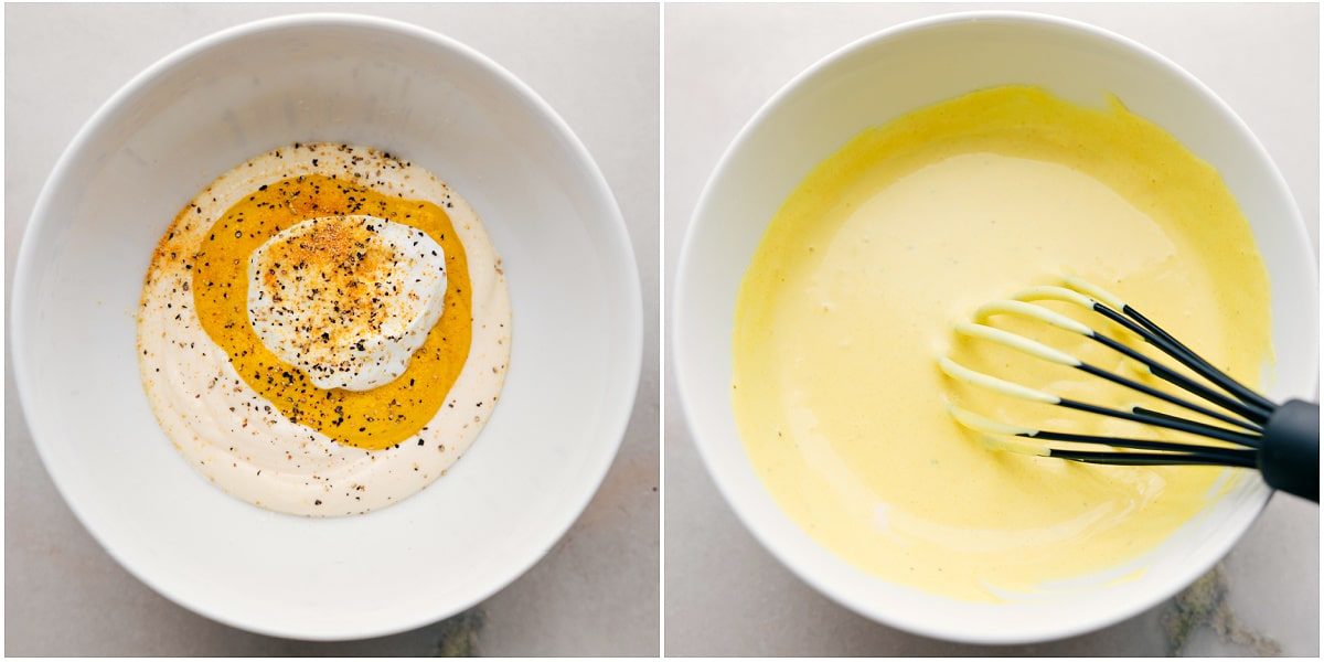 Making the satisfying spread that goes on your sandwich.