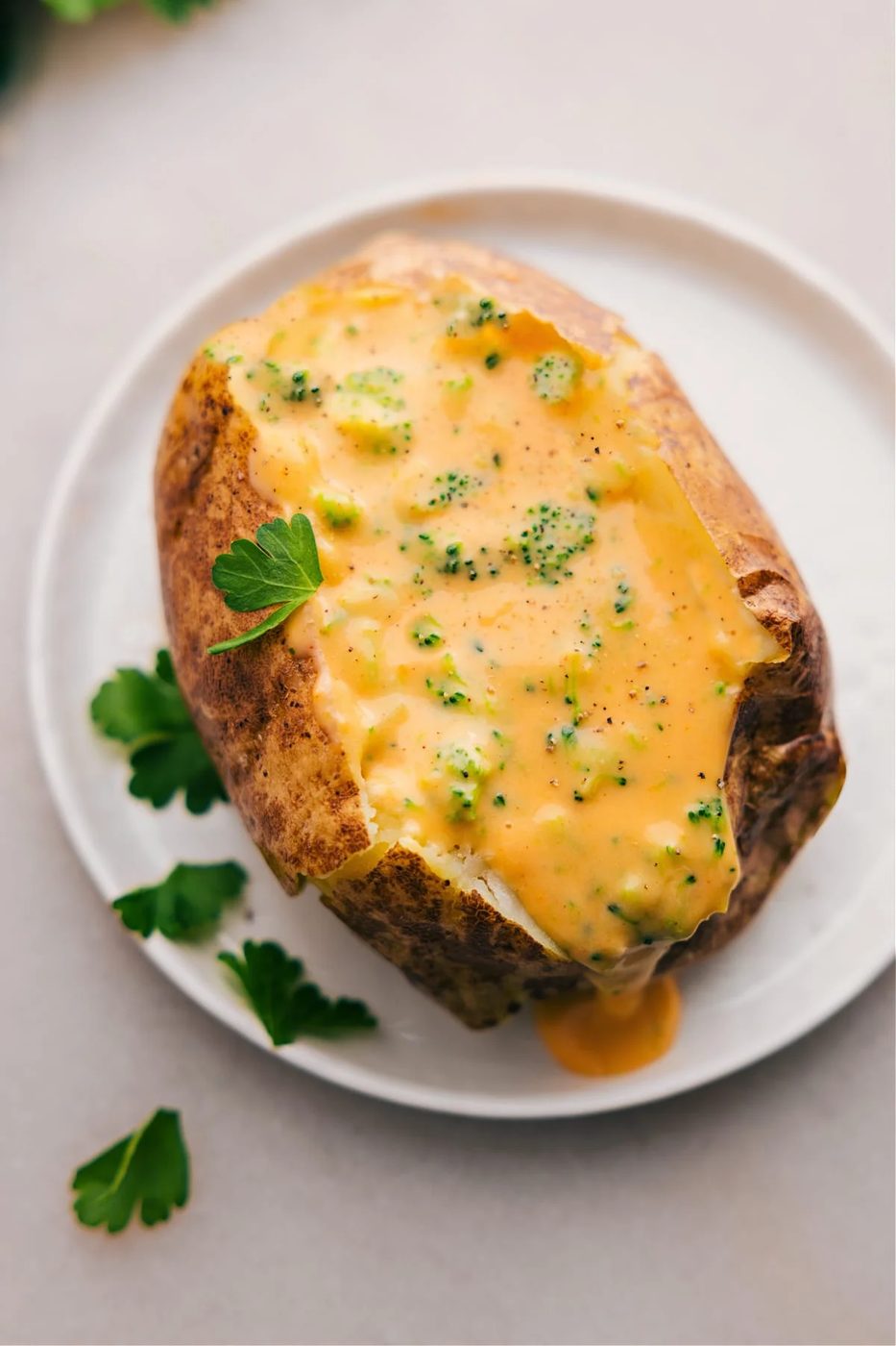 Broccoli plus Cheese Baked Potatoes