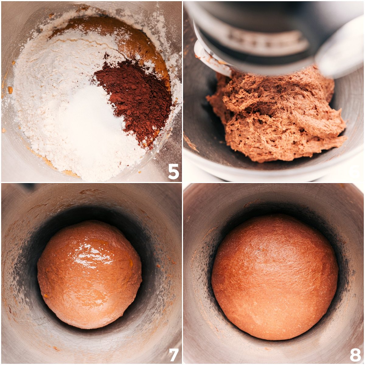 Dry ingredients mixed into the dough until a ball forms, then keep nearby to rise.