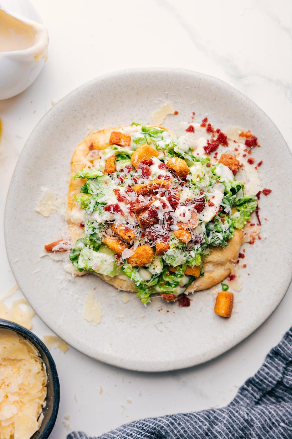 Caesar Salad Pizza at Home