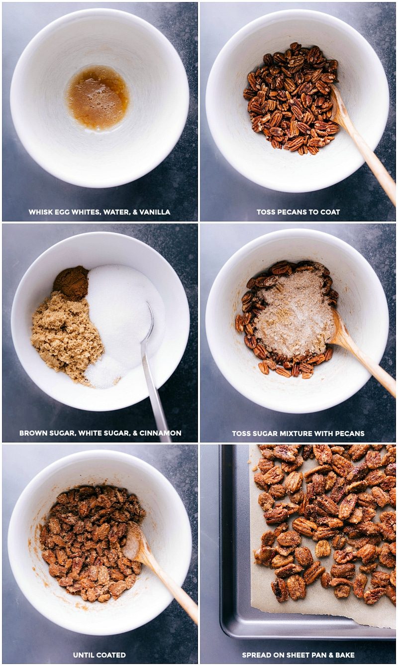 Pecans being candied to perfection for adding a satisfying crunch to the dish.