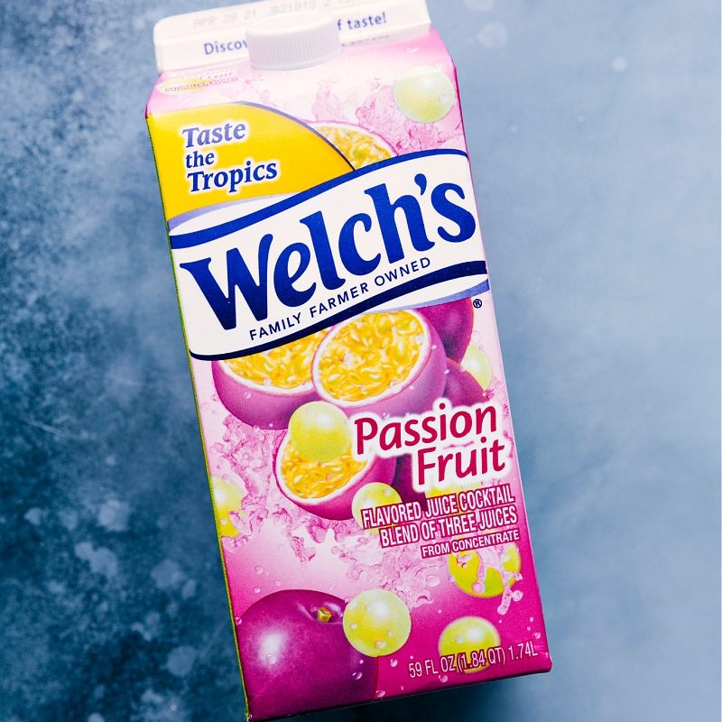 Passion Fruit Juice in a carton, used in this recipe.
