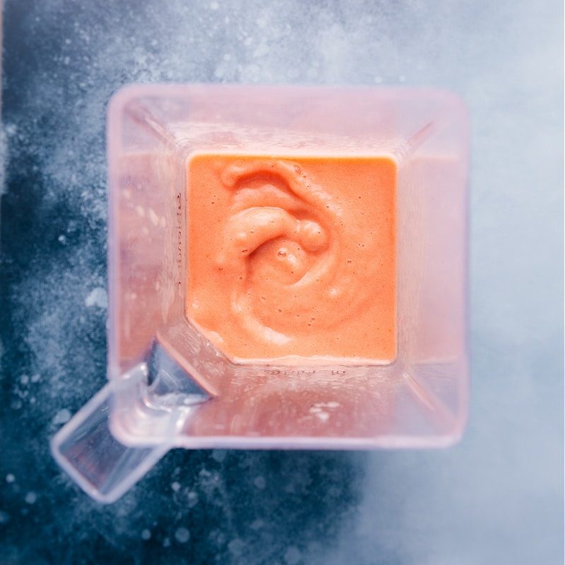Caribbean passion smoothie in the blender.