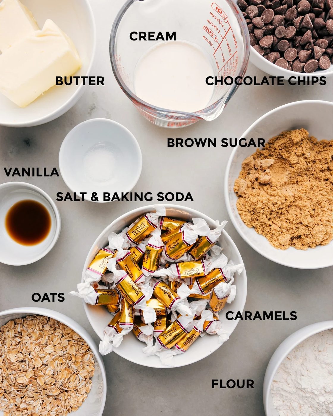 All the ingredients in this recipe prepped out for straightforward assembly.