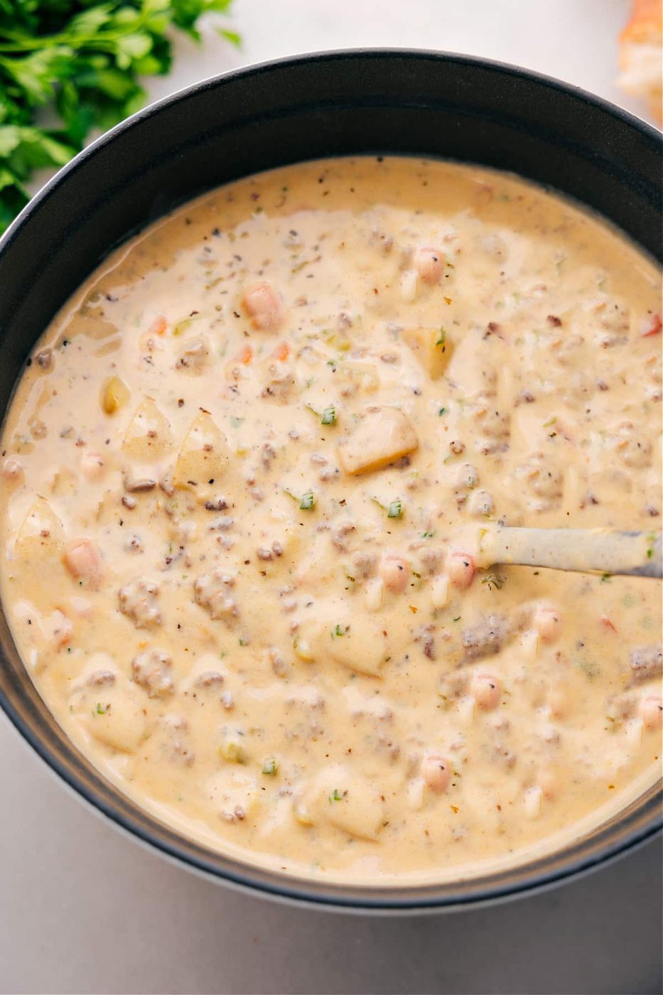 Cheeseburger Soup at Home