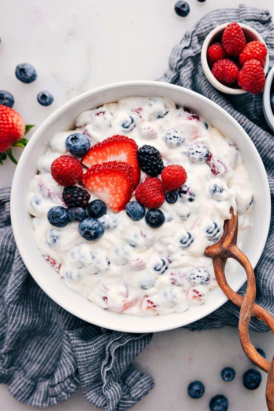 Cheesecake Fruit Salad for the Table