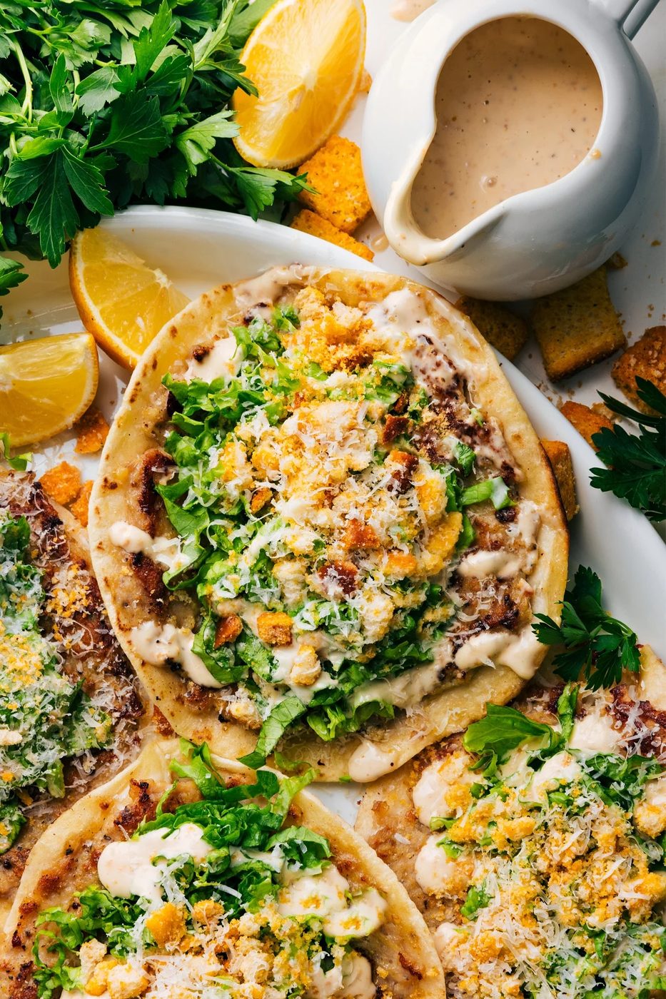 Chicken Caesar Smashed Tacos for Supper