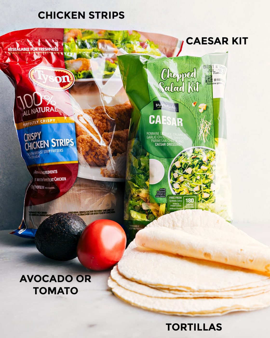 All the ingredients for this recipe set out for straightforward assembly.