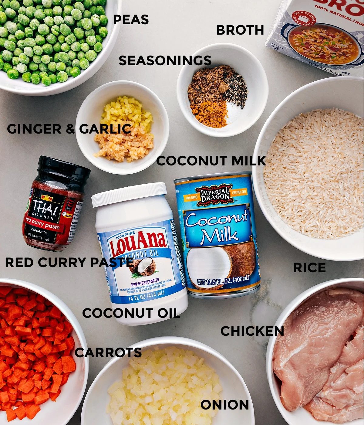 Ingredients prepped out for straightforward assembly.