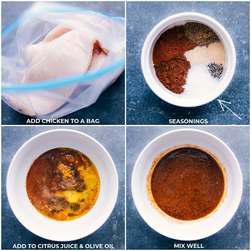 Making the chicken marinade for this chicken fajita recipe.