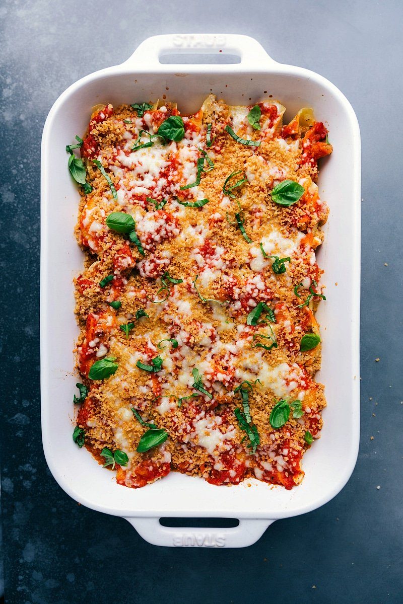 Chicken Parm Stuffed Shells for Supper