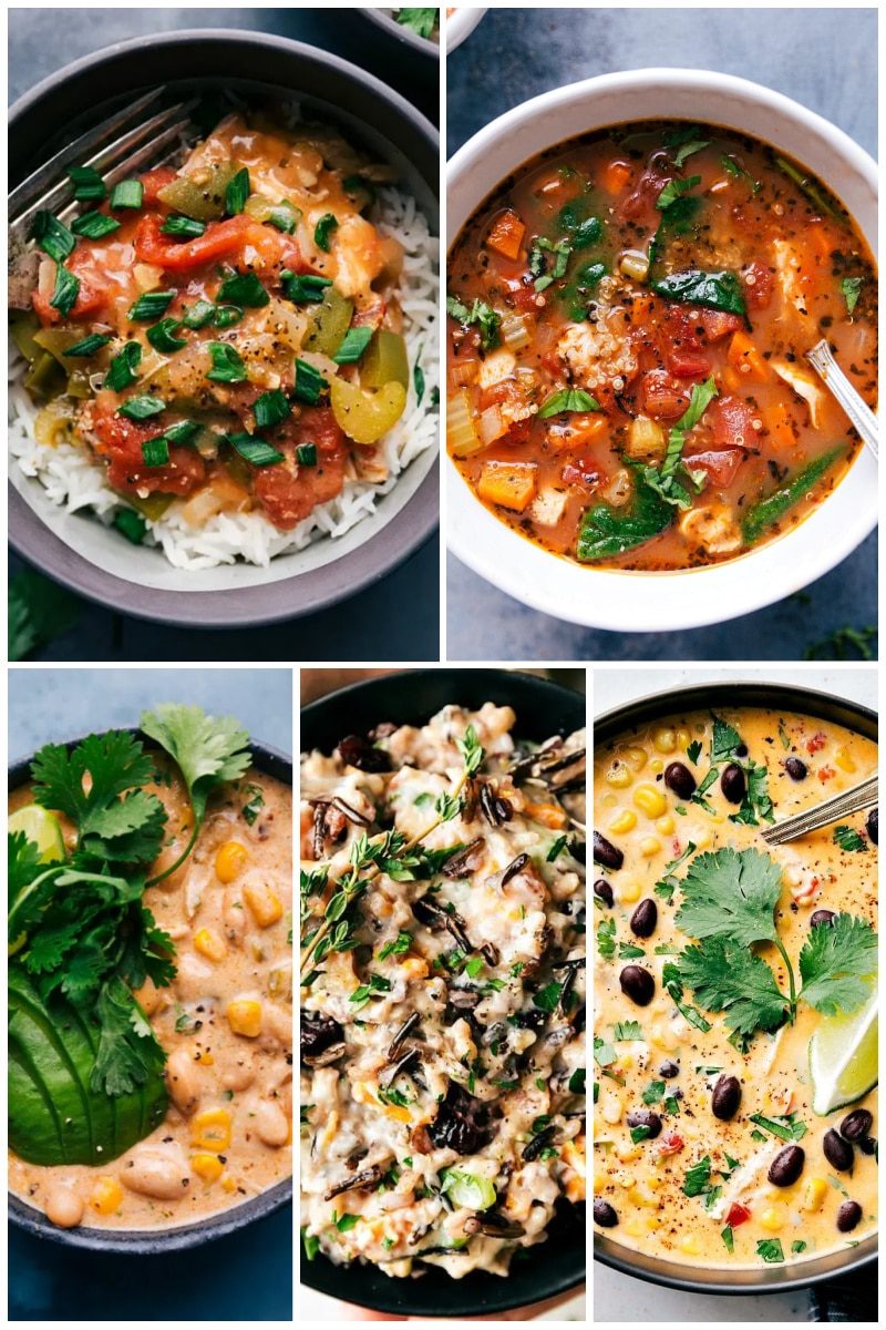 Collage of slow cooker chicken recipes