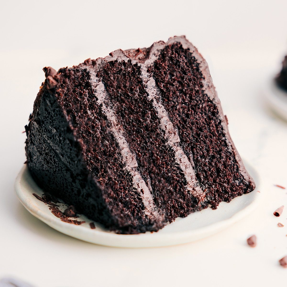 A big slice of the dessert on a plate ready to be enjoyed.