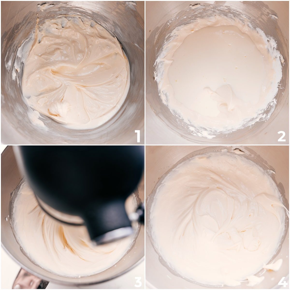 All the ingredients for this chocolate chip dip added into the bowl to be mixed together.