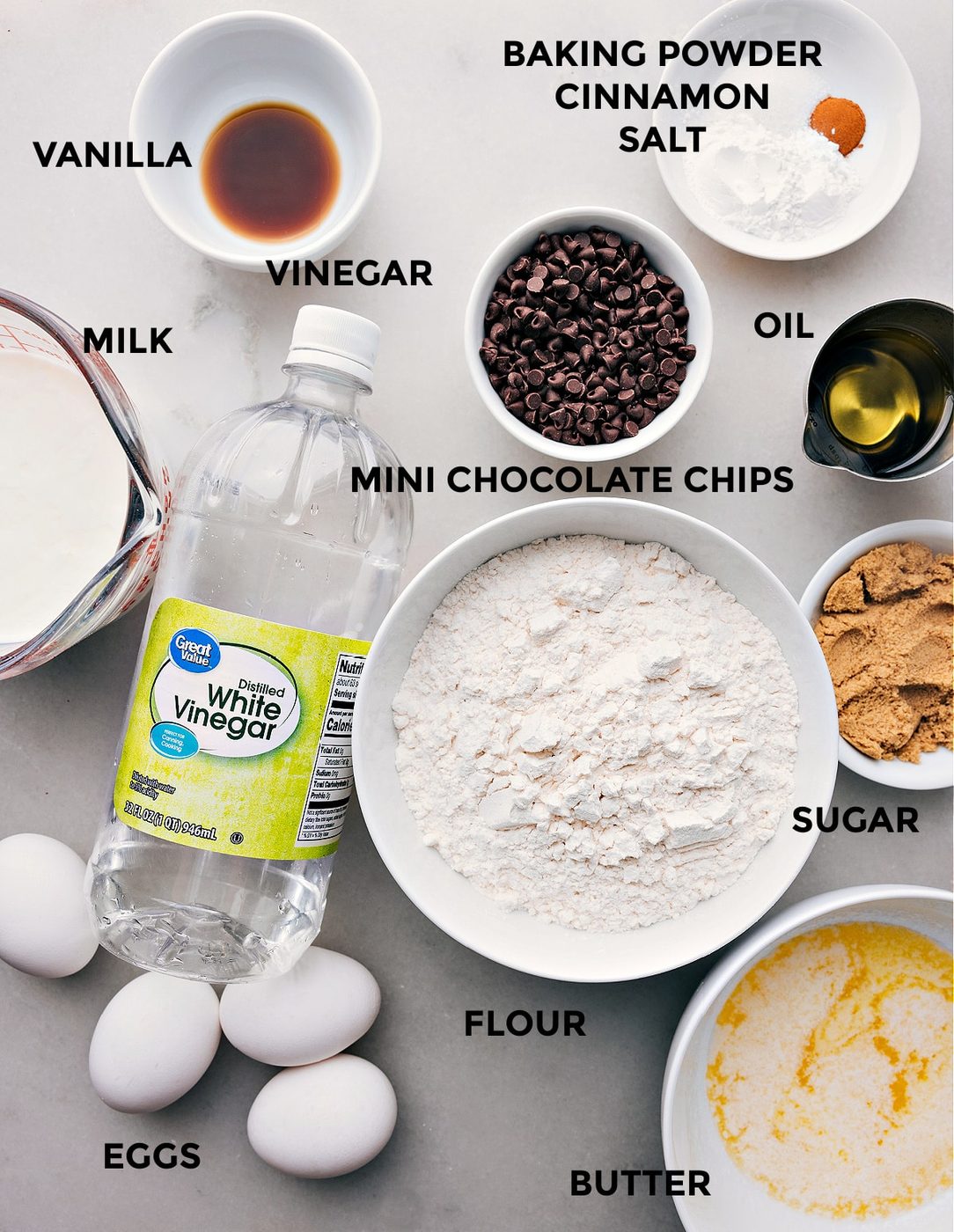 All the ingredients in this recipe prepped out for straightforward assembly.