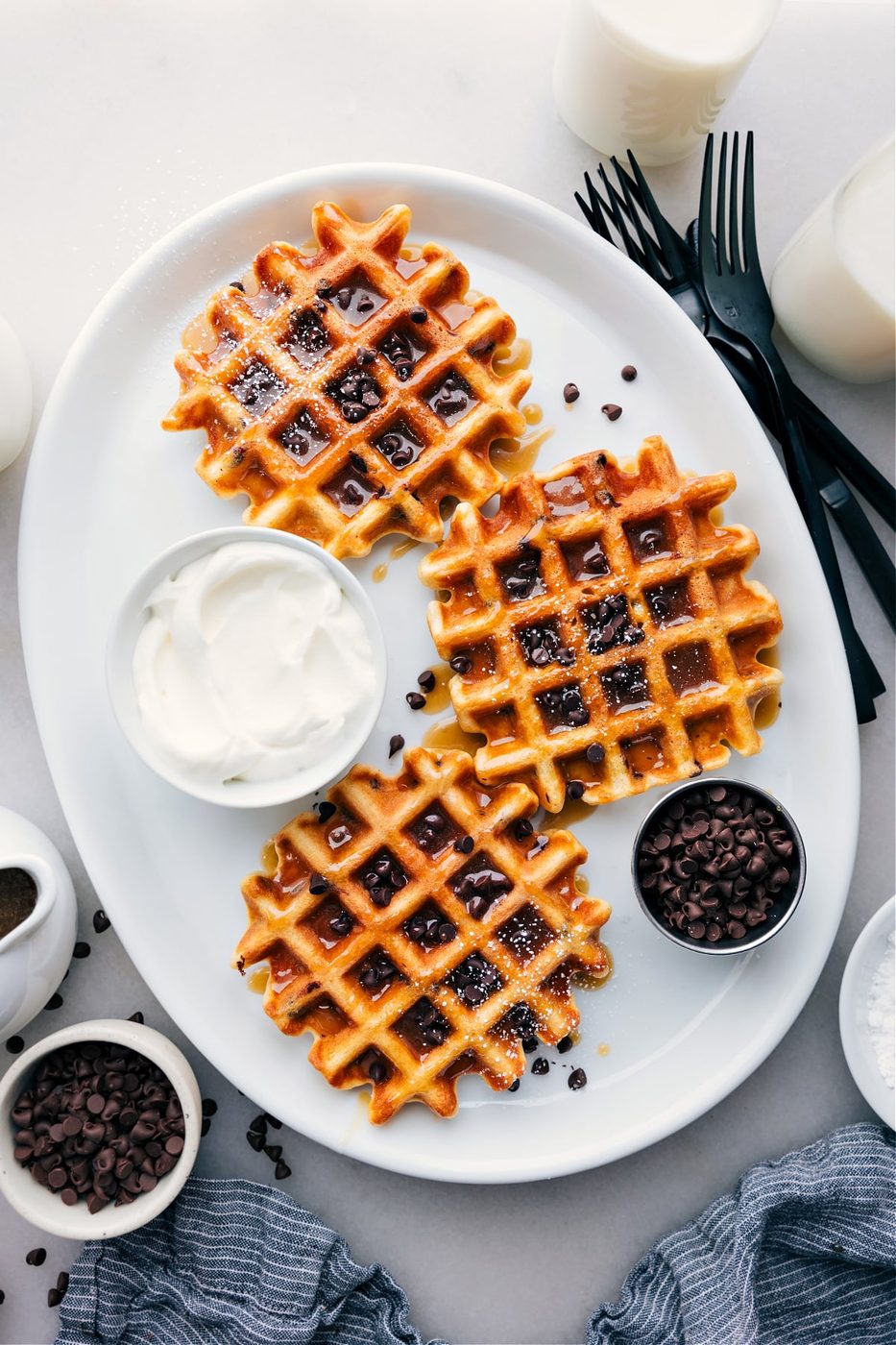 Chocolate Chip Waffles for Supper