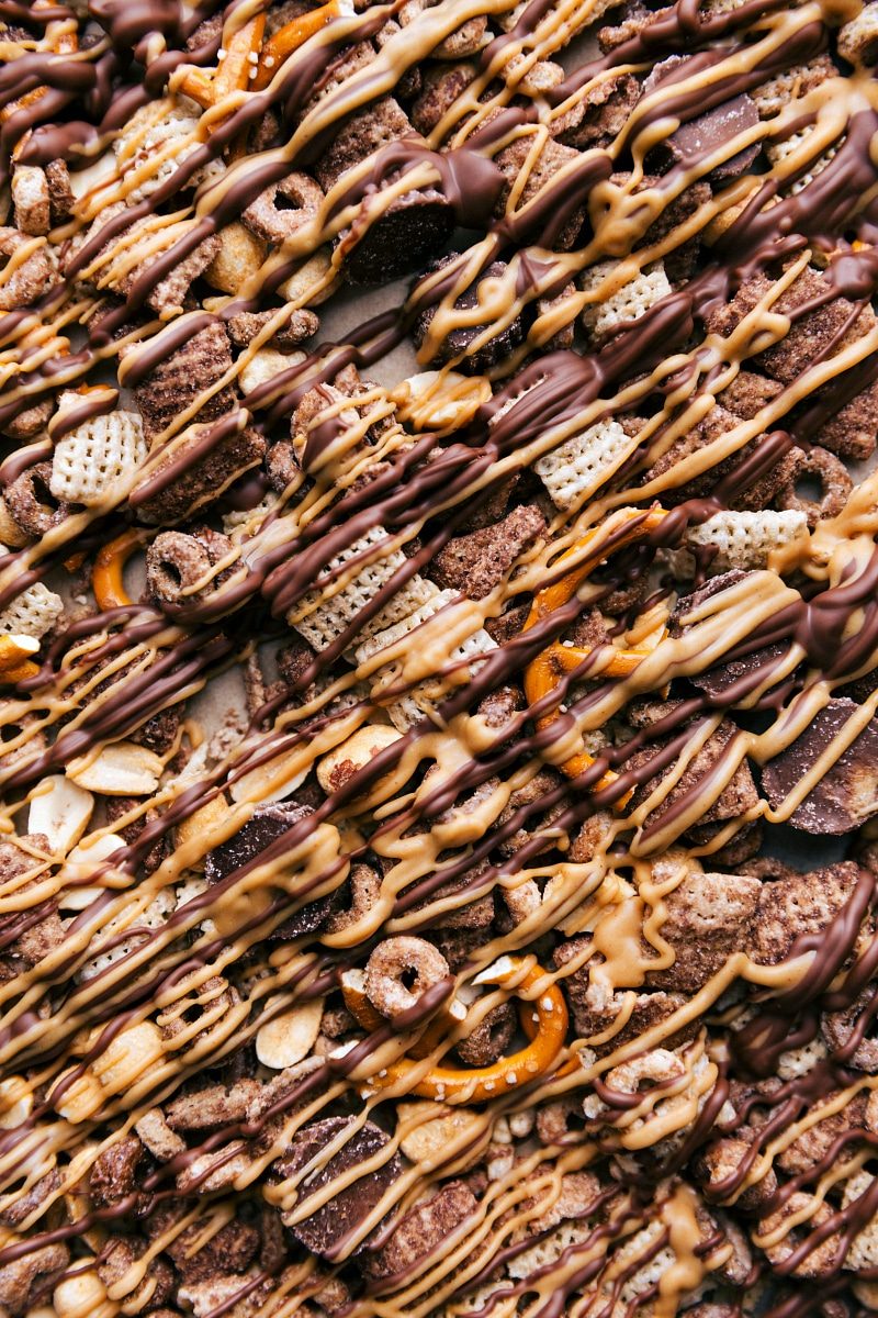 Chocolate Peanut Butter Snack Mix from the Pot