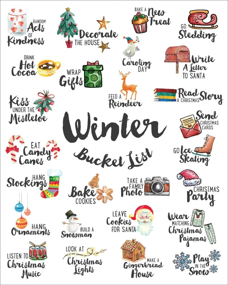 FREE Winter Bucket List for Supper