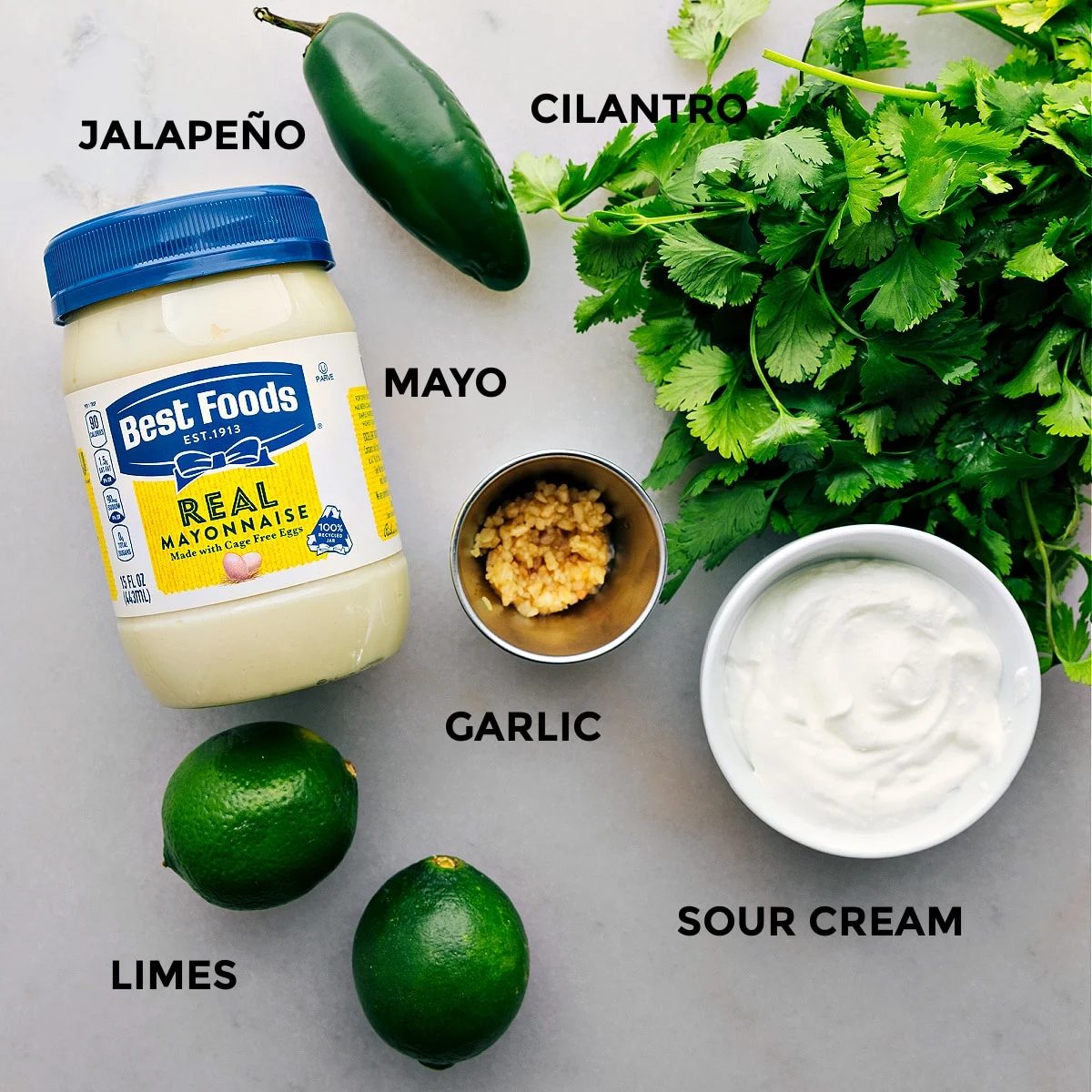All the ingredients in this recipe prepped for straightforward assembly.
