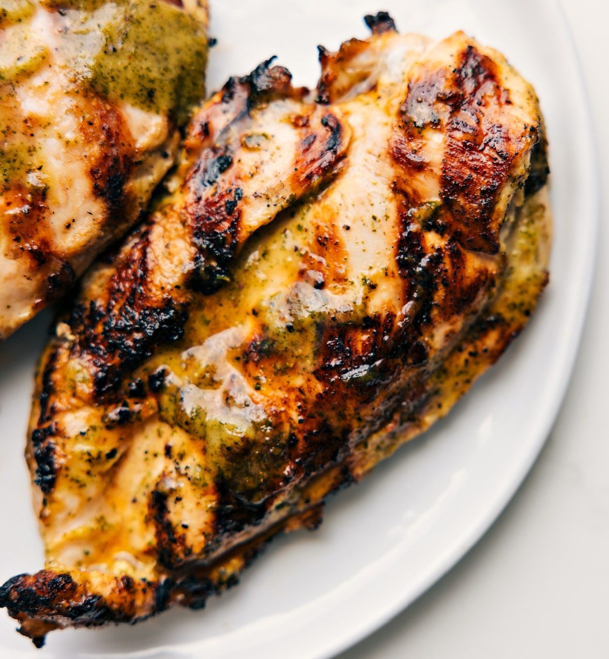 The chicken grilled to perfection to add to this Cobb salad recipe.