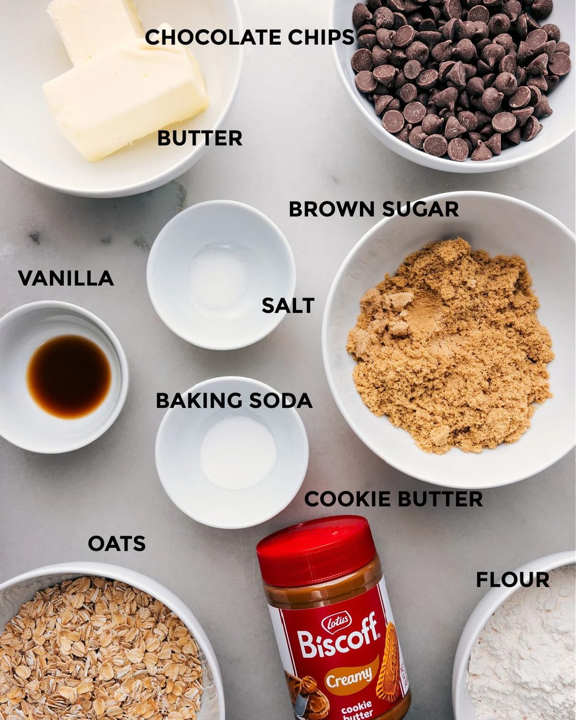 Ingredients used in this recipe prepped out for straightforward assembly.