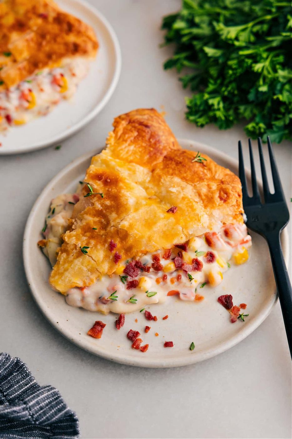Corn Chowder Pot Pie at Home
