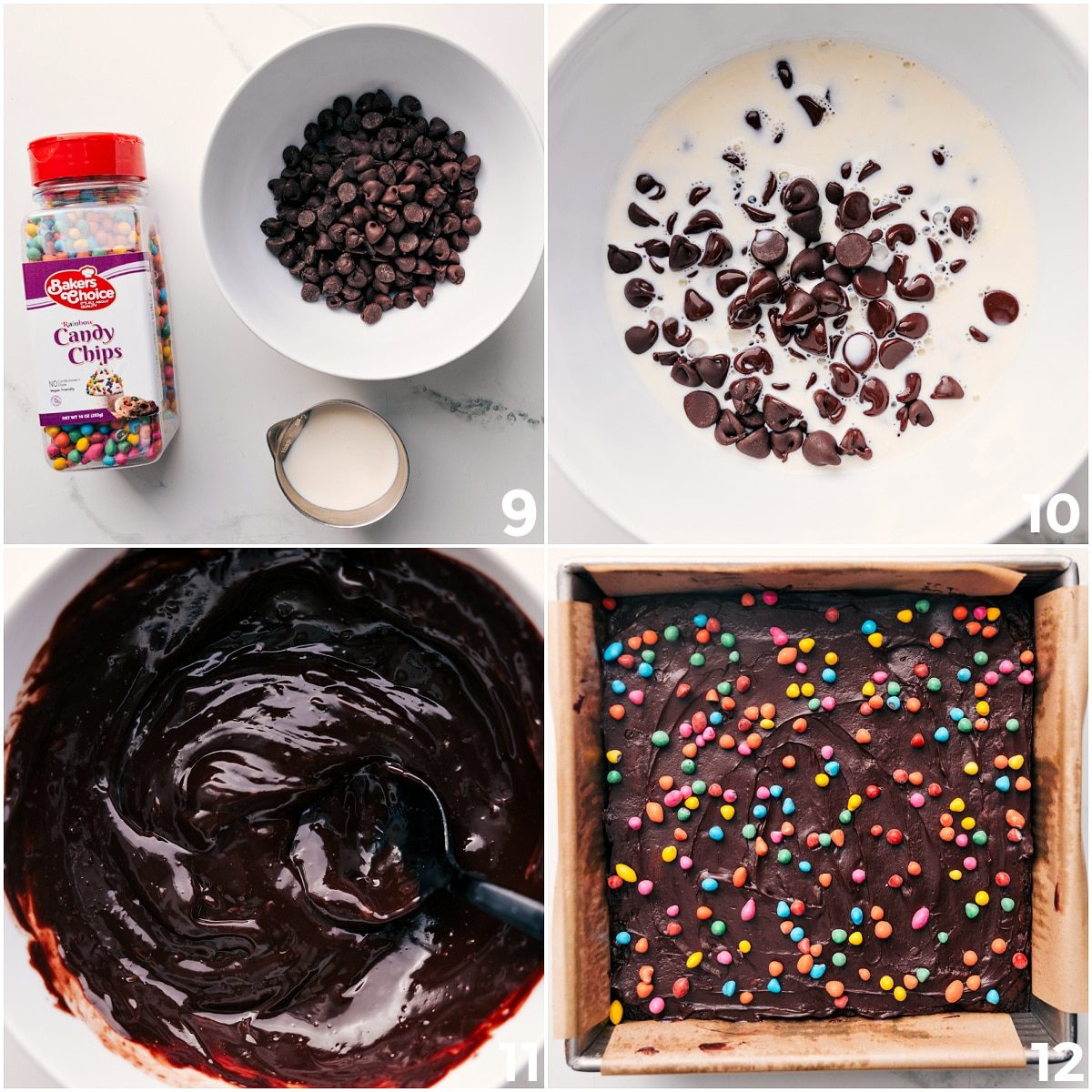 The signature chocolate ganache spread being made and spread on the dessert.