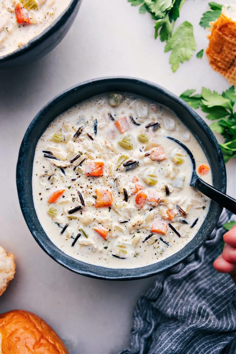 5-Ingredient Creamy Chicken plus Wild Rice Soup