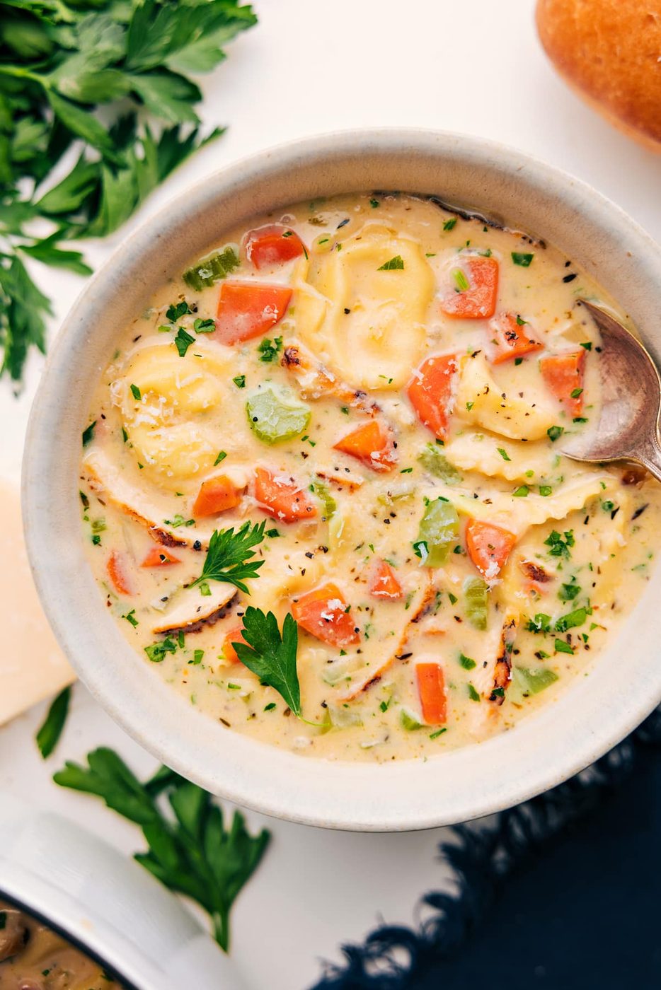 Creamy Chicken Tortellini Soup from the Pot