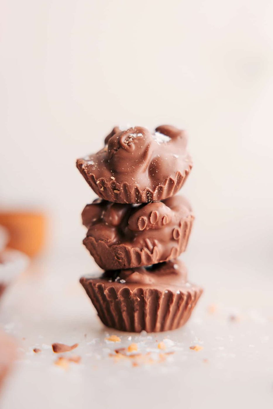 slow cooker candy stacked on top of each other.