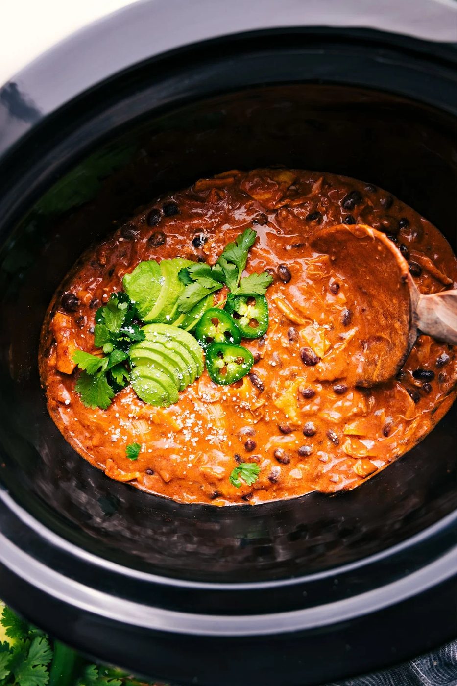 Slow Cooker Chicken Enchilada Casserole