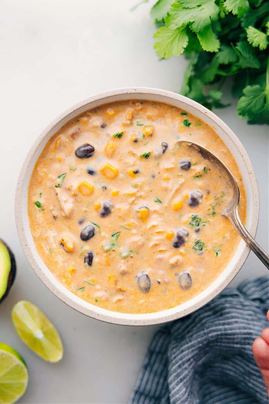 The best-ever slow cooker Chicken Corn Chowder in a bowl!