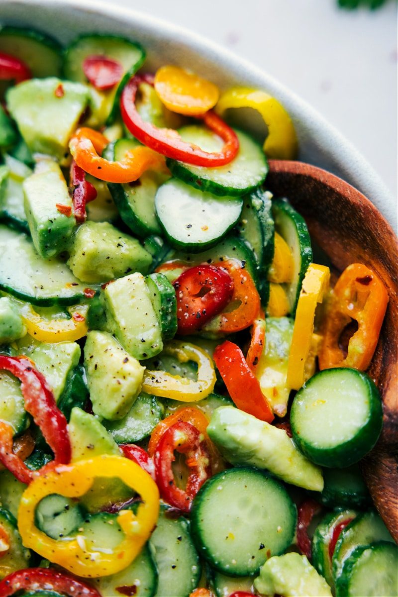 Cucumber Pepper Salad, ready to be enjoyed.