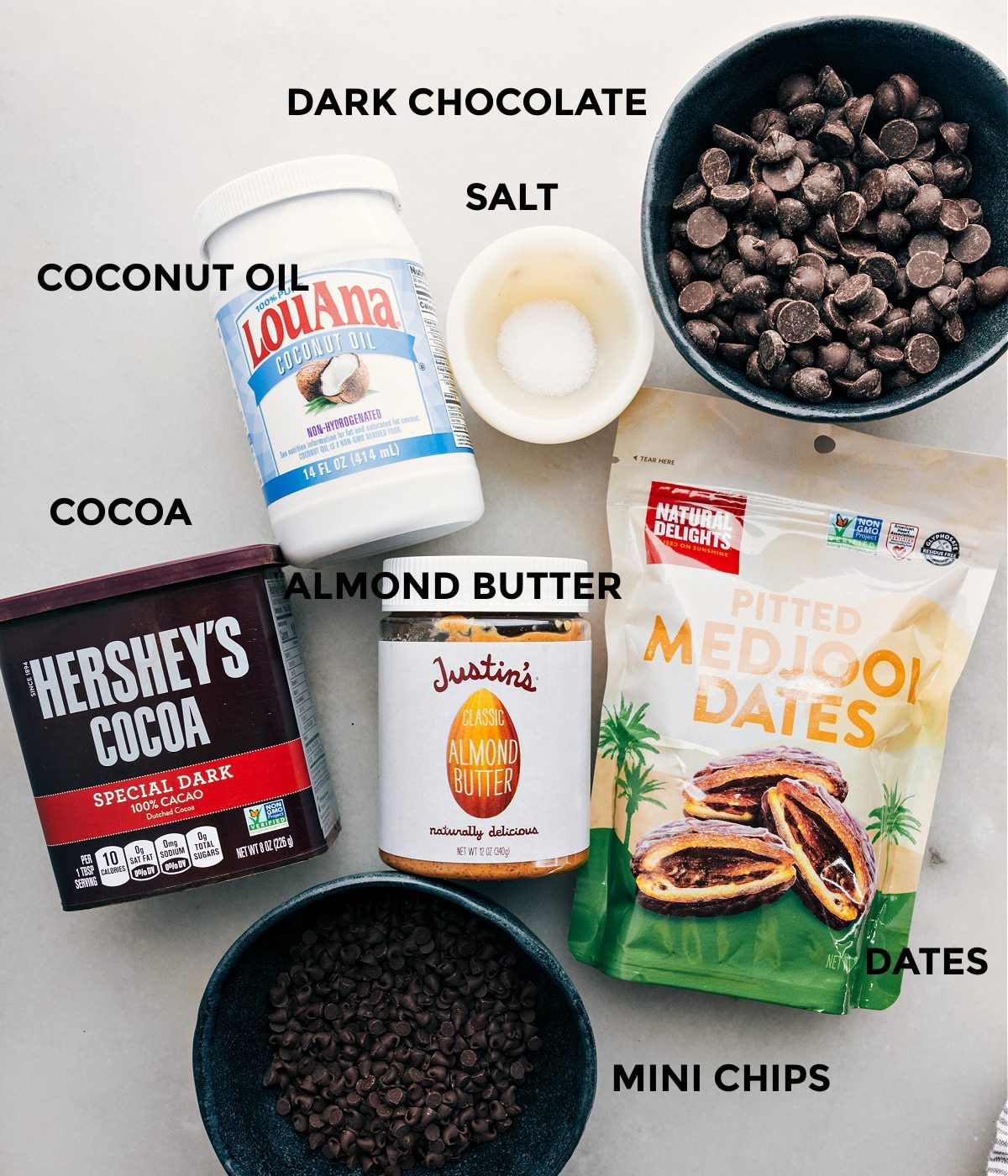 All the ingredients in this recipe prepped out for straightforward assembly.