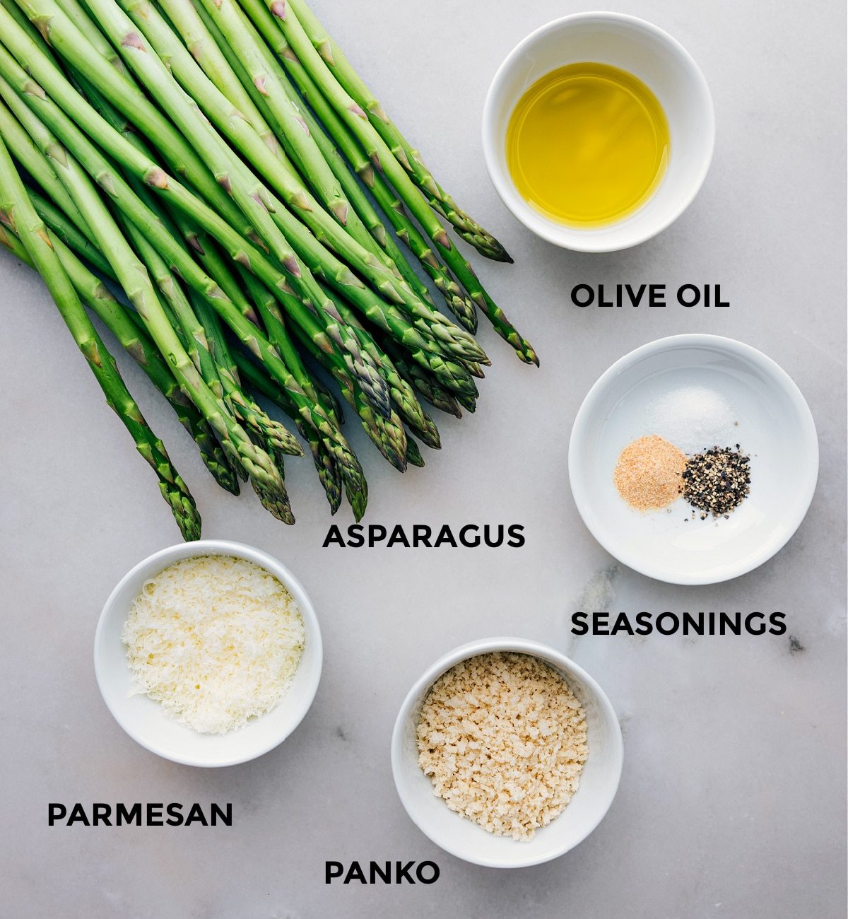 All the ingredients used in this dish prepped out for straightforward assembly.