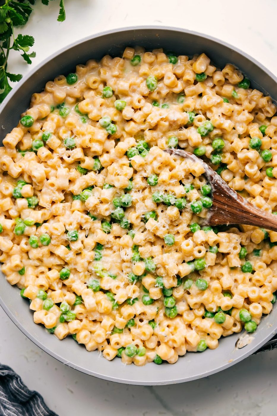 Creamy pasta with Parmesan and sweet peas is one of a reliable straightforward recipes for kids.
