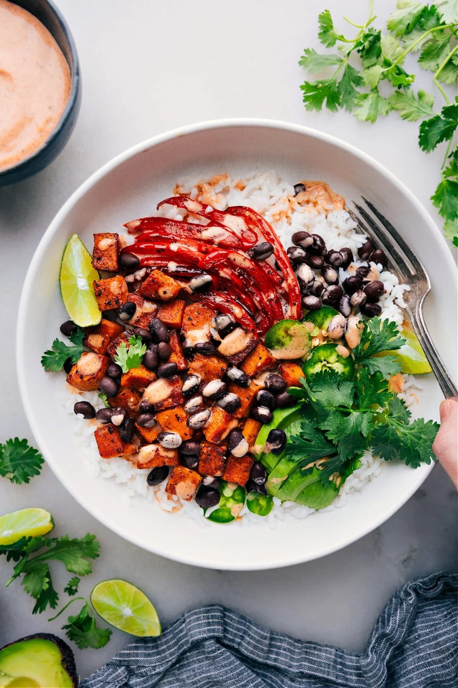 Sweet Potato And Black Bean Burrito Bowls from the Pot