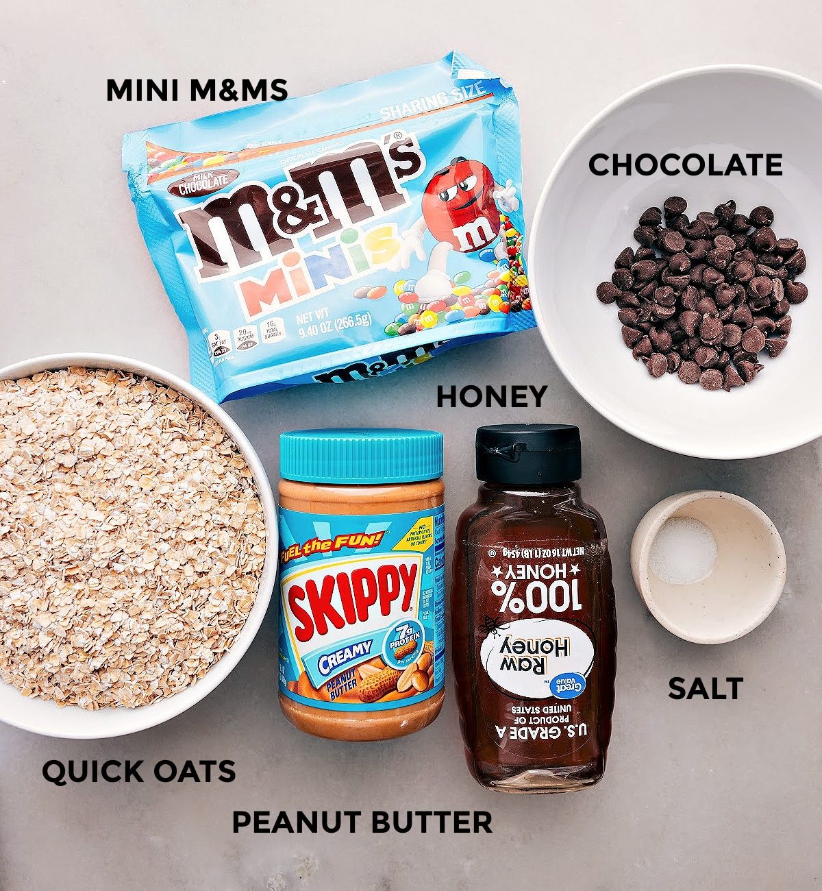 All the ingredients for this recipe prepped out for straightforward assembly.