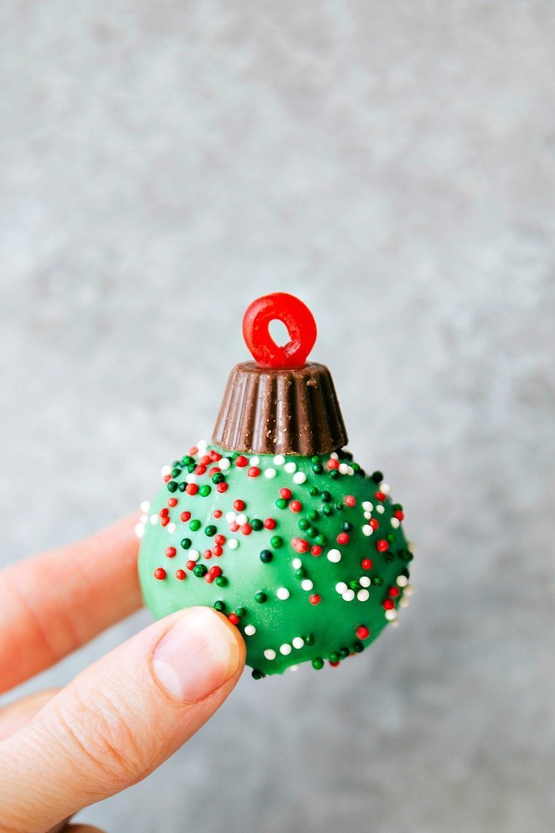 Five Christmas Oreo Balls for the Table
