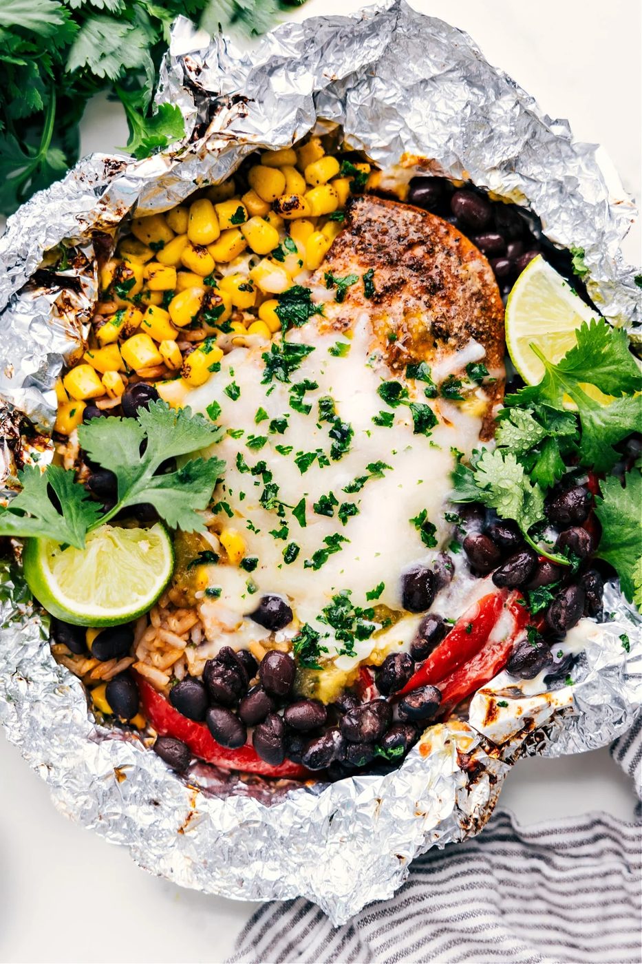 Chicken Rice Foil Packs at Home