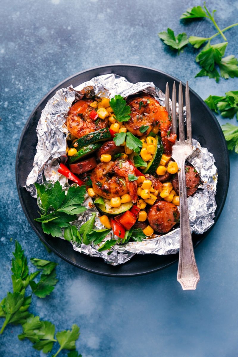 Shrimp Foil Packets for Supper